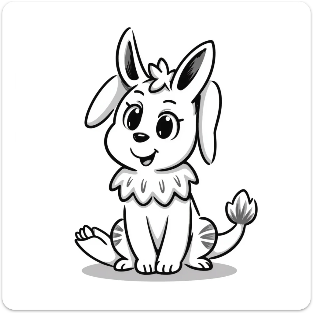 anime style bunny plant dragon with spikes, big expressive anime eyes, cute but fierce looking, detailed anime art style sticker