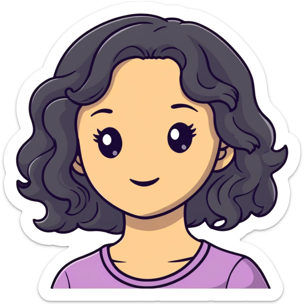 Girl wavy hair  sticker
