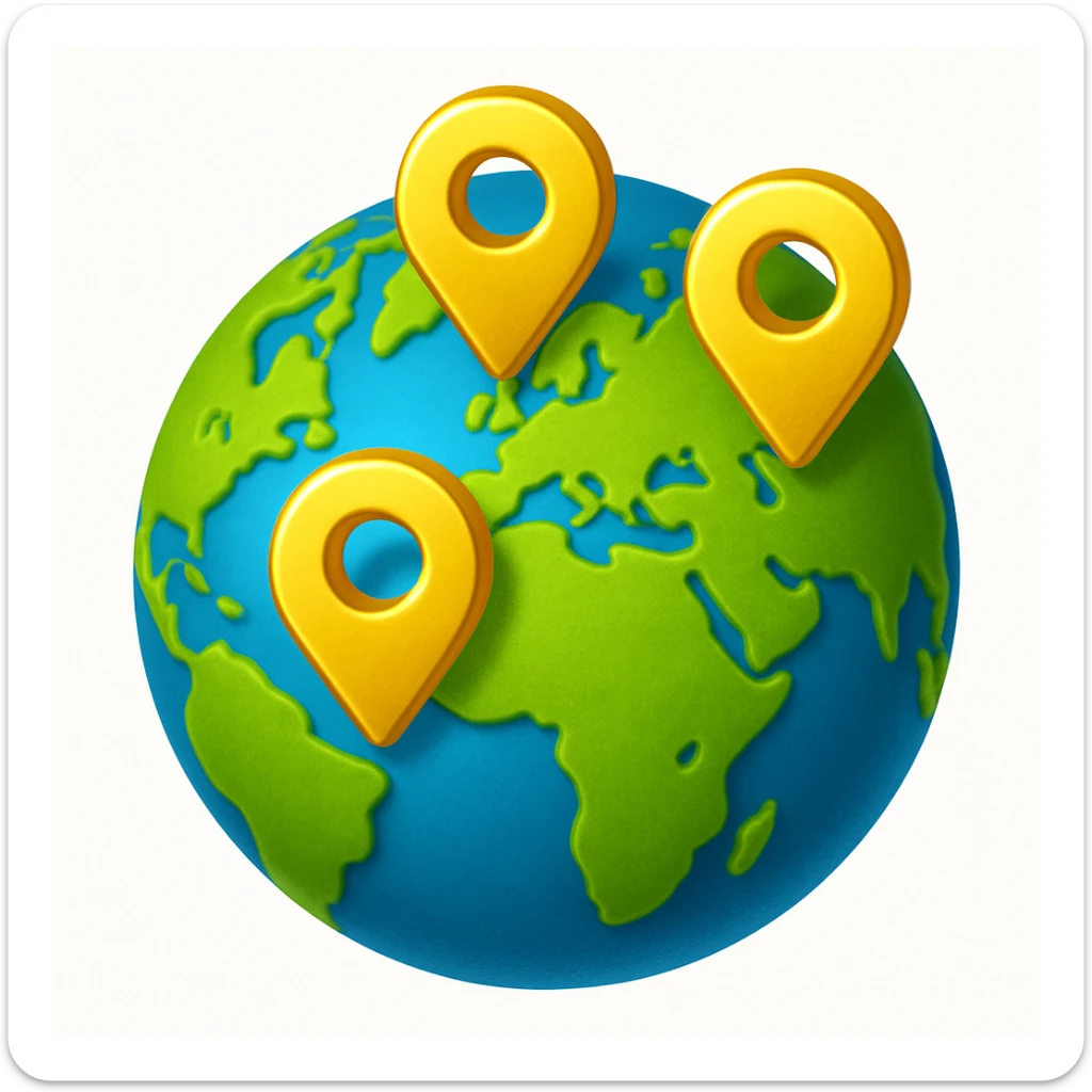 Сгенерируй мне планету на которой стоят геометки, они как будто из золота. В стиле детализированного емодзи, на белом фоне. sticker