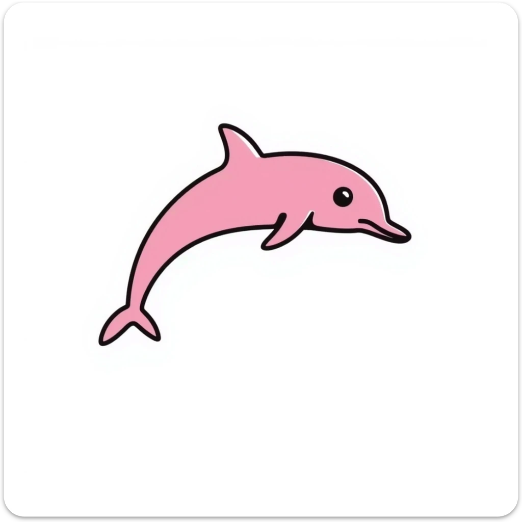A pink dolphin sticker