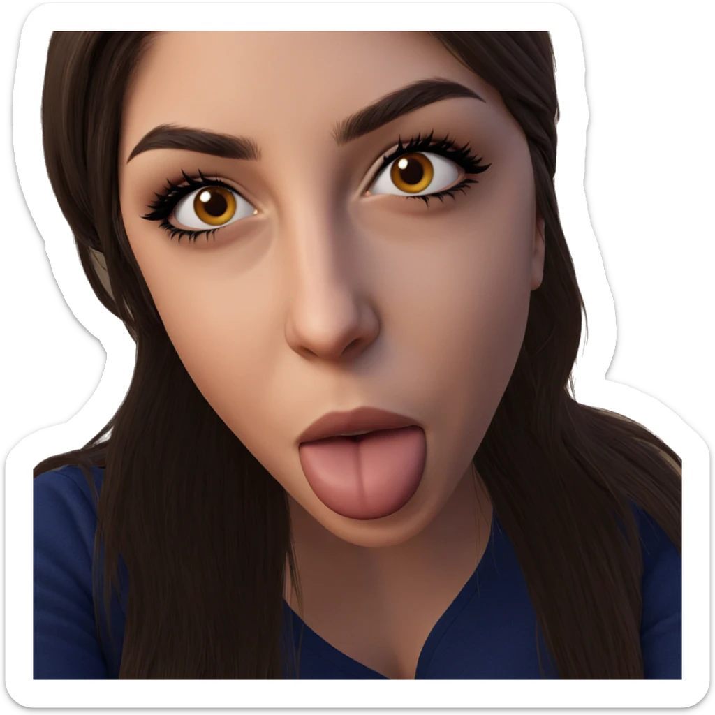 portrait of a girl with long hair sticker