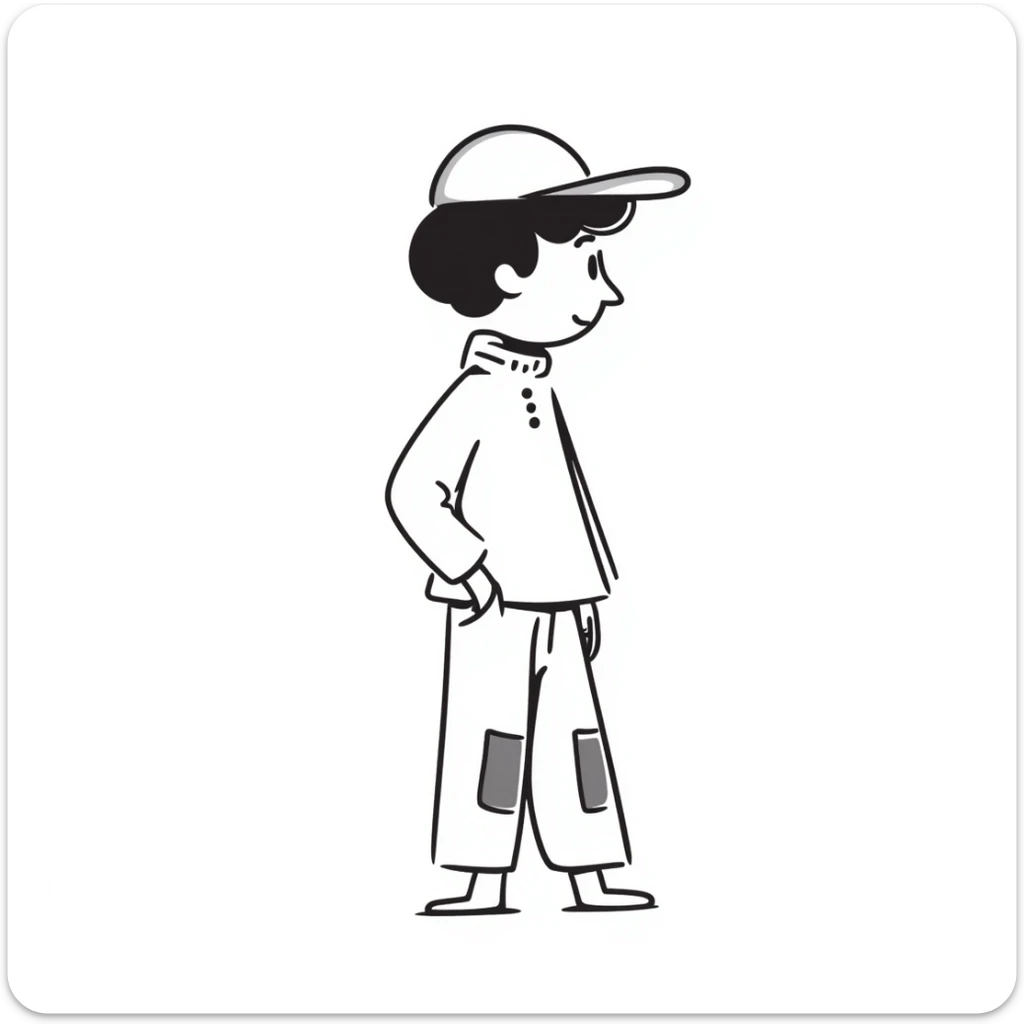 emoji of delivery man is going somewhere to the right , he is sad, he is dressed in work uniform sticker