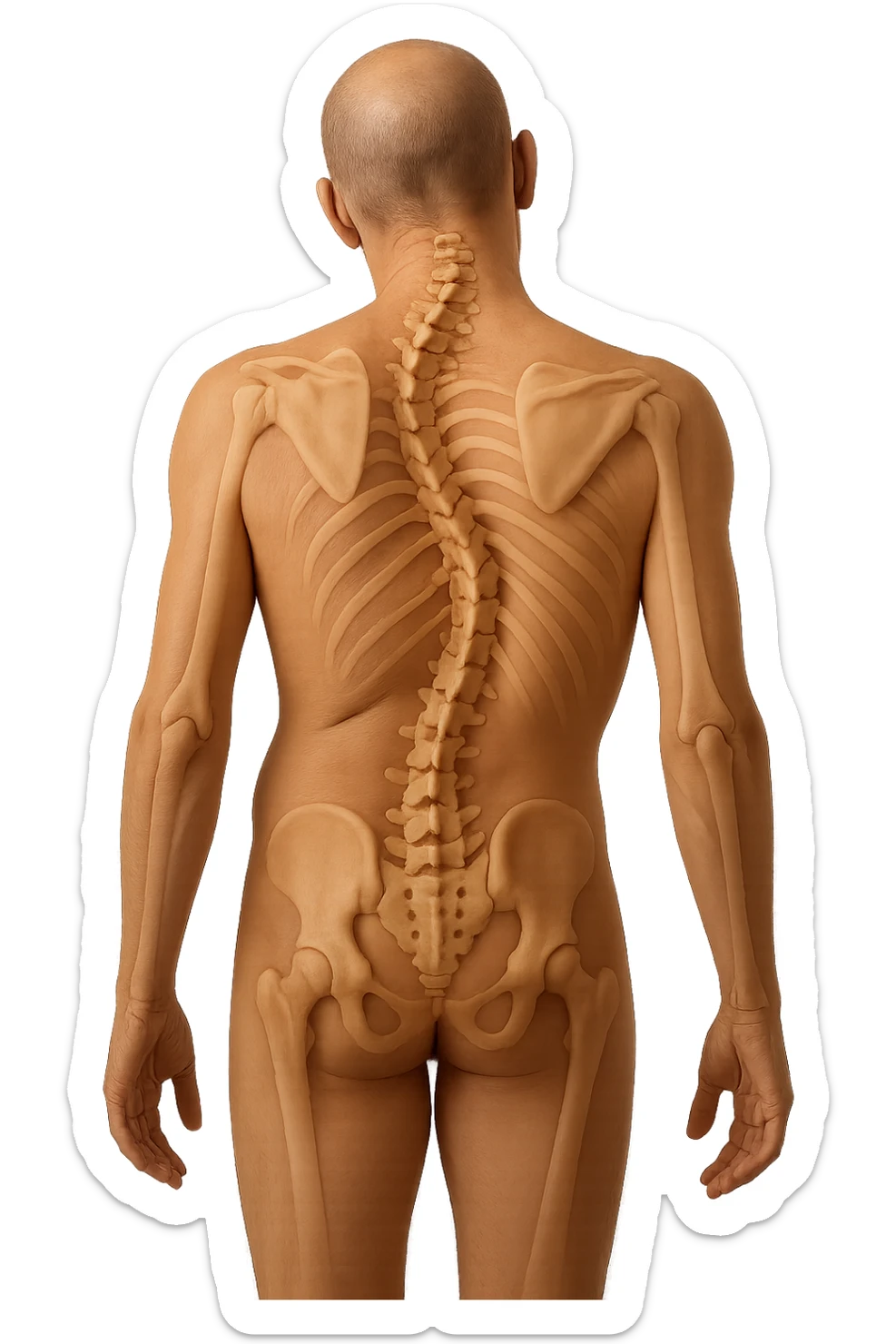 fai immagine identica ma iperrealistico 4k, postura storta con spina dorsale storta sticker
