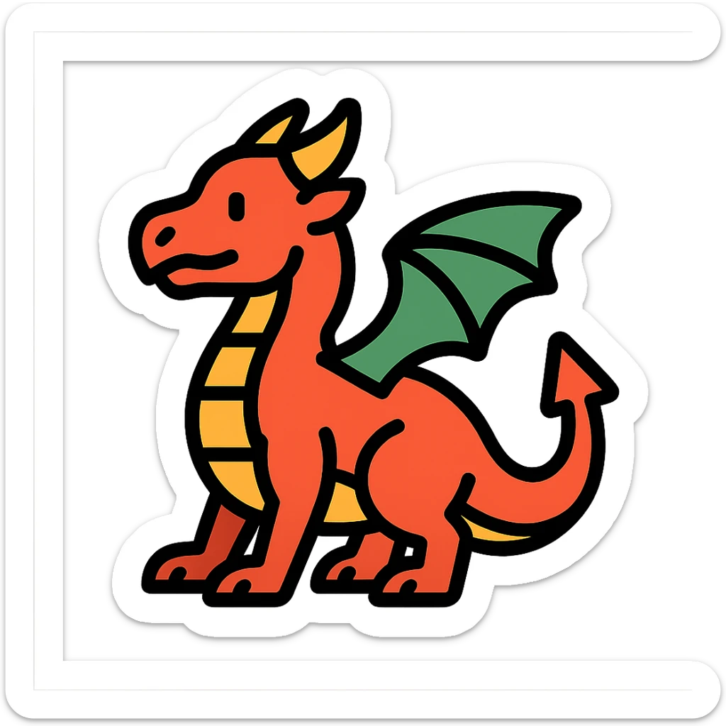 color outline icon of a dragon sticker