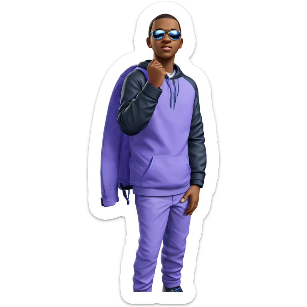 confident boy in outdoor attire sticker