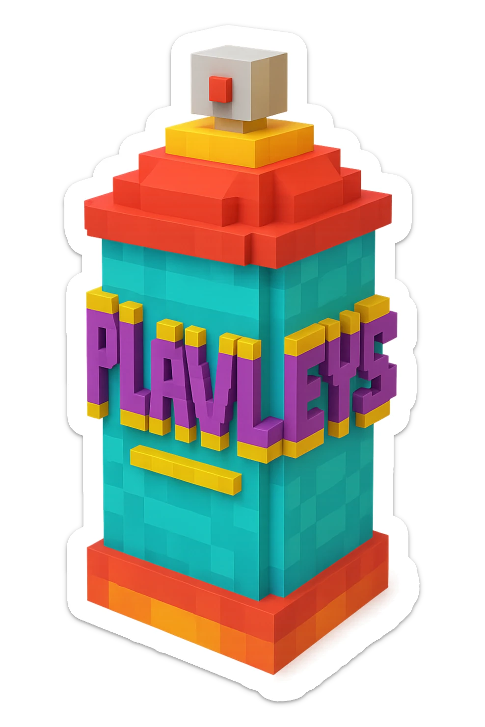 spray paint can with graffiti "PLAVLEYS" sticker