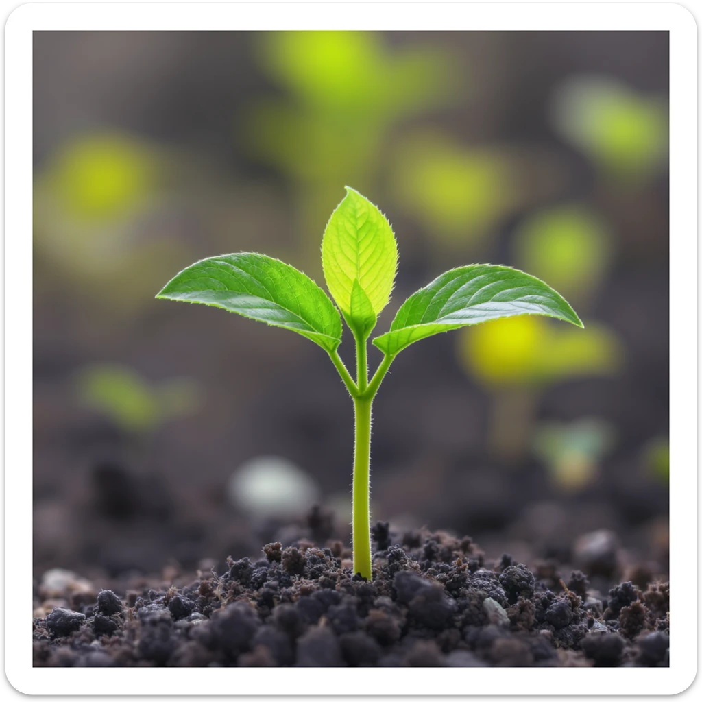 growing plant, professional style, green gold and white color scheme, bold and clear, suitable for digital use, no background sticker