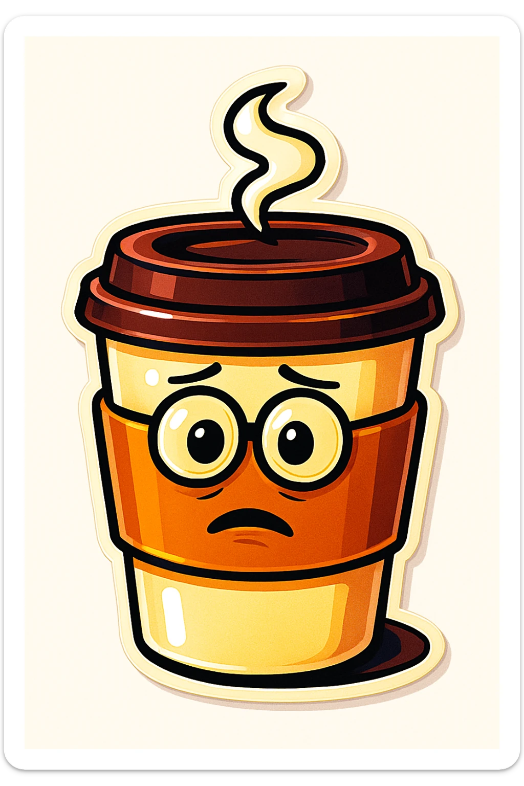 Place the to-go cup emoji on a plain white background. sticker