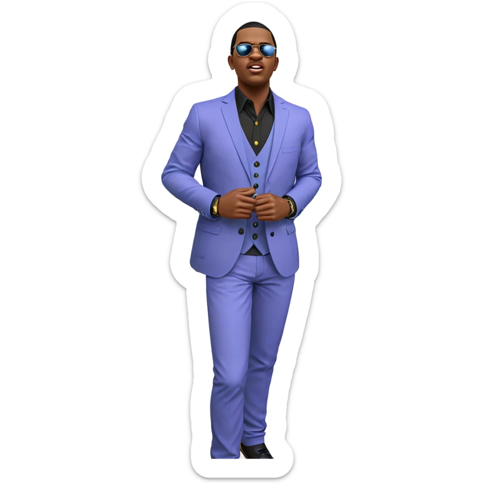 dapper look in outdoor setting sticker