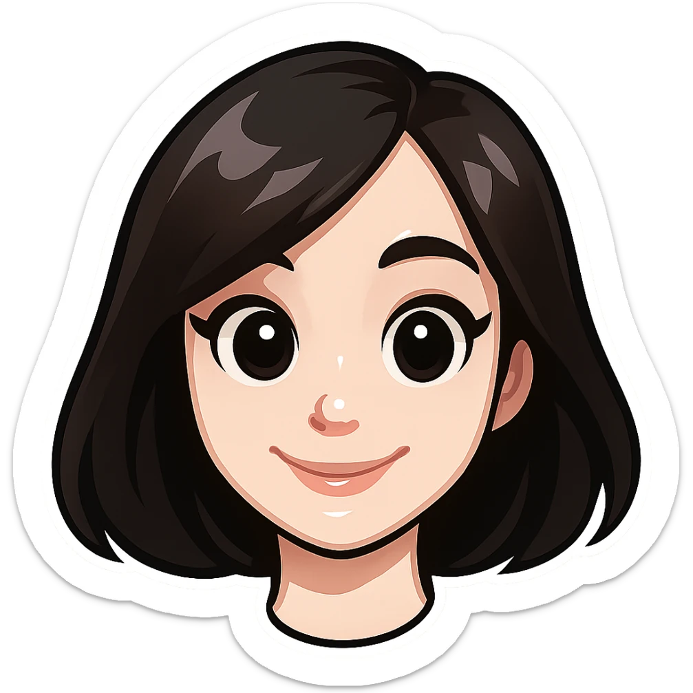 Remove the white outline around the edges and make the skin very pale. Keep the classic Telegram sticker style: cartoonish style, bright colors, cute face, similar to Samsung Sam but with the head only (no neck), white background. Suitable for a Telegram bot profile. sticker