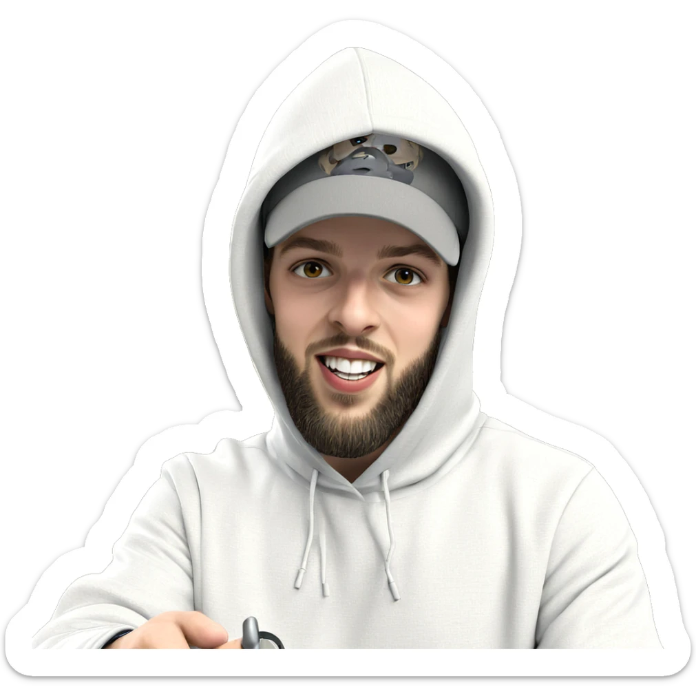 bearded boy in nature hoodie sticker