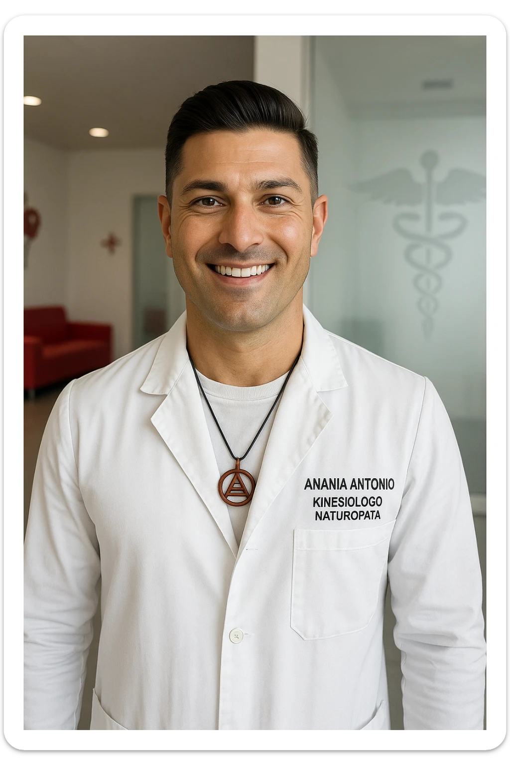 Kinesiologo chiamato Antonio Anania, immagini iperrealistiche sticker