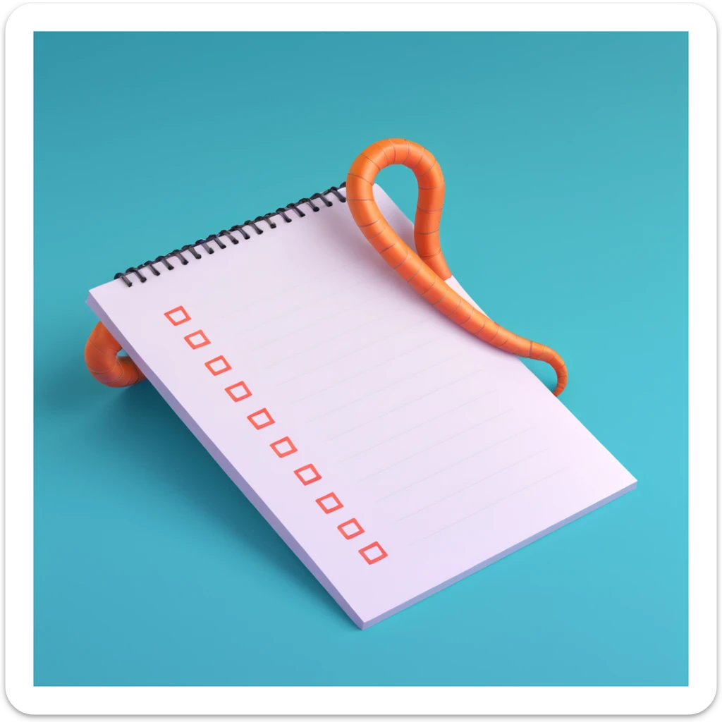 a to-do list paper that is extremely long, curling up and down like a snake, filled with many tiny checkboxes, fading into the distance to look never-ending sticker