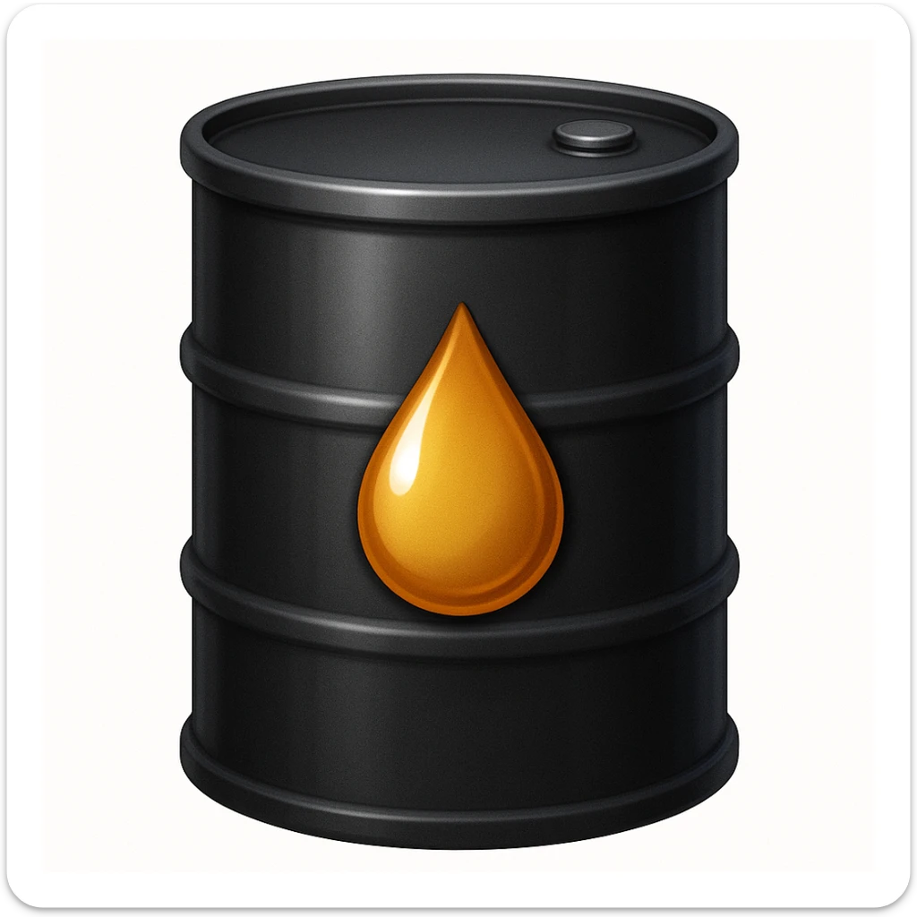 Сгенерируй мне в стиле детализированного емодзи черную бочку на которой нарисованна капля sticker