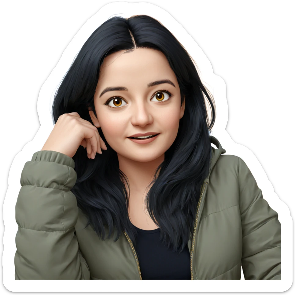 realistic portrait of girl sticker