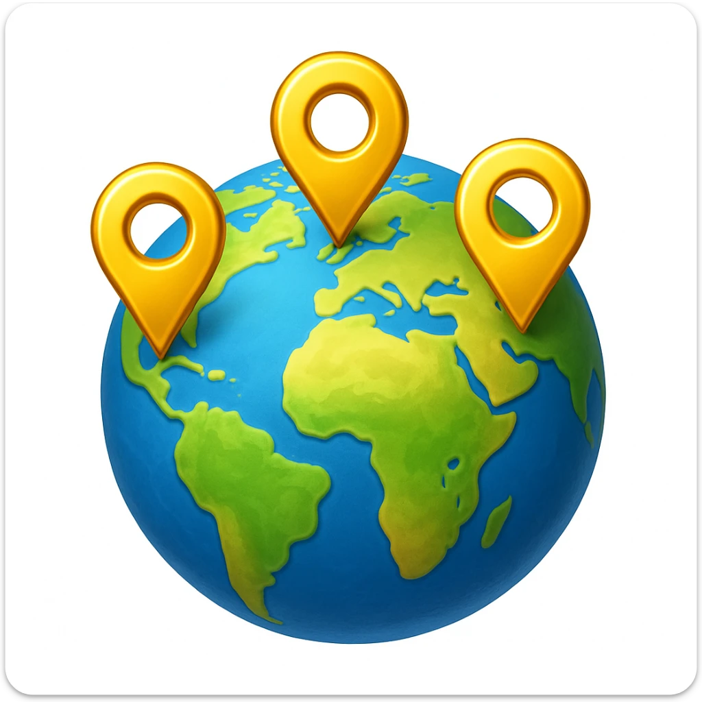 Сгенерируй мне планету на которой стоят геометки, они как будто из золота. В стиле детализированного емодзи, на белом фоне. sticker