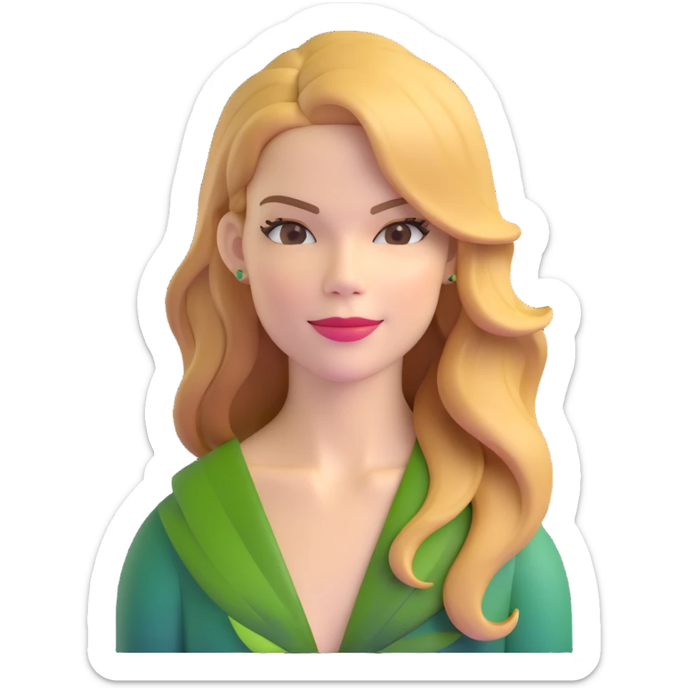 Michelle Monaghan with honey blonde hair on tropical holiday sticker