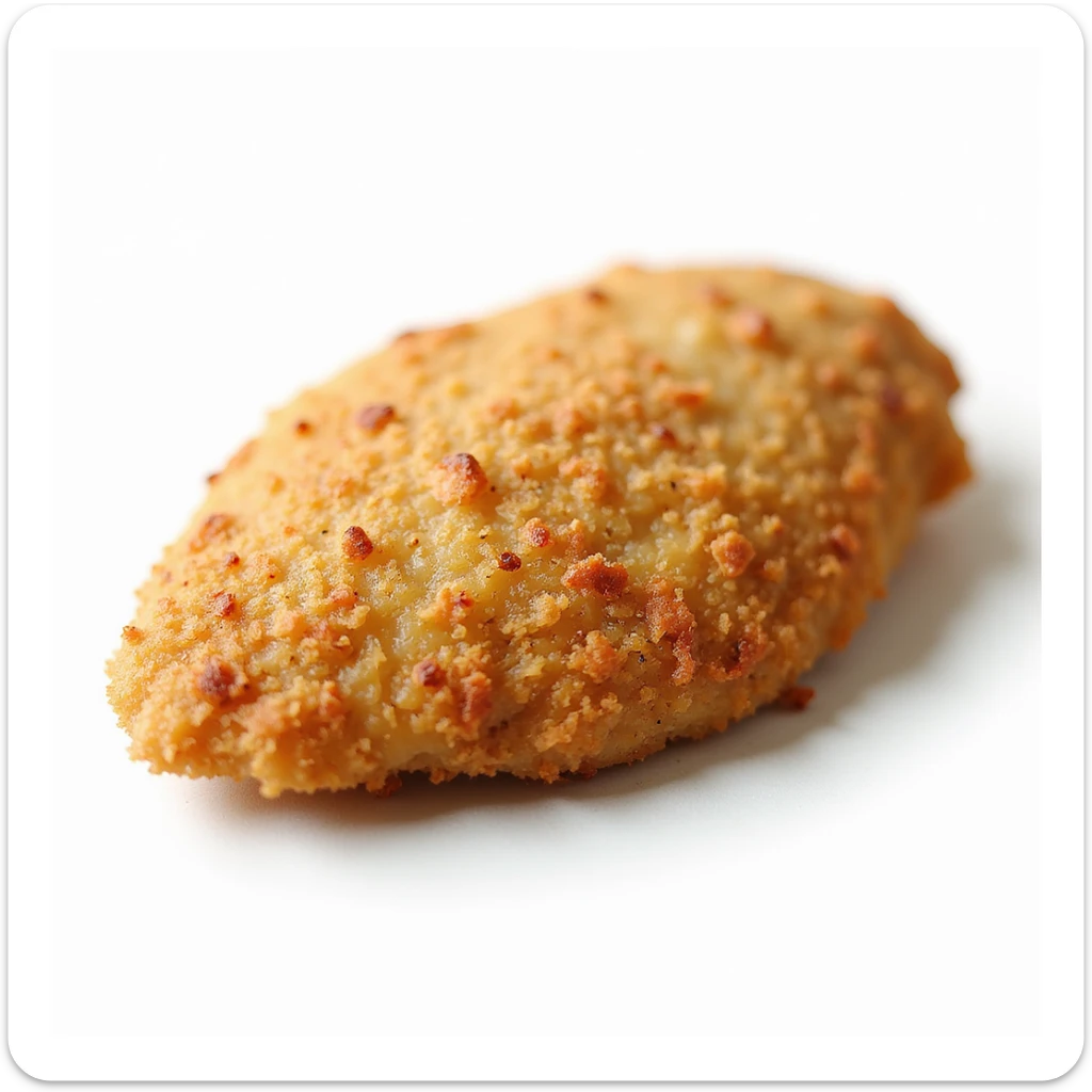 breaded chicken breast isolated, no background, realistic style, natural details sticker