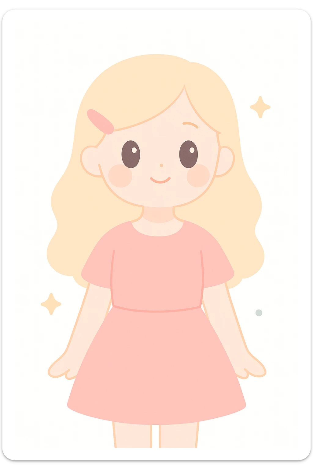a beautiful white girl dressed in a pink dress, elegant, soft lighting, gentle expression sticker