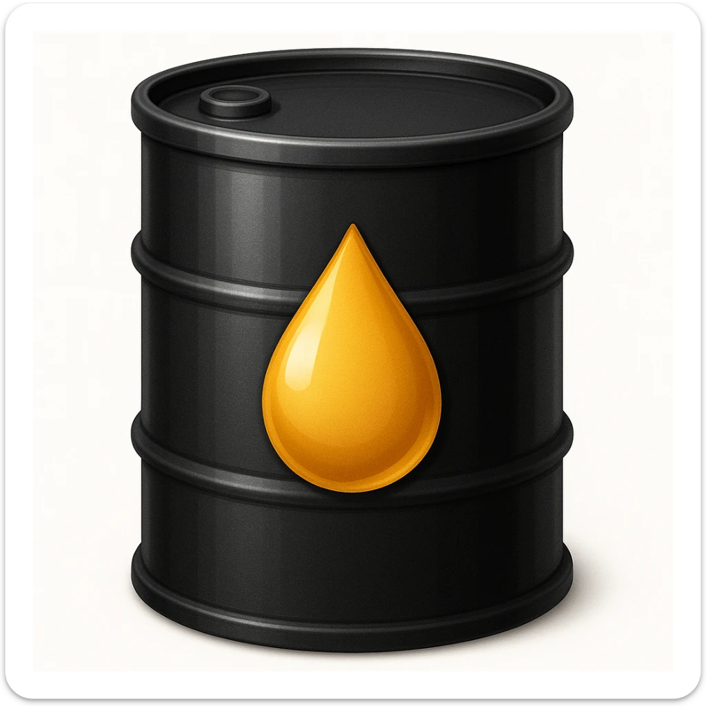Сгенерируй мне в стиле детализированного емодзи черную бочку на которой нарисованна капля sticker