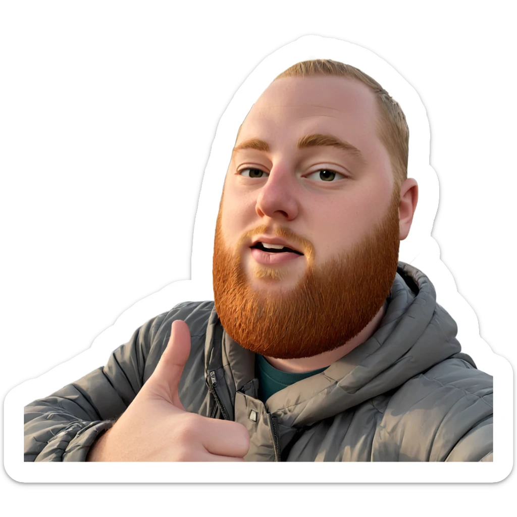 boy giving thumbs up outdoors sticker