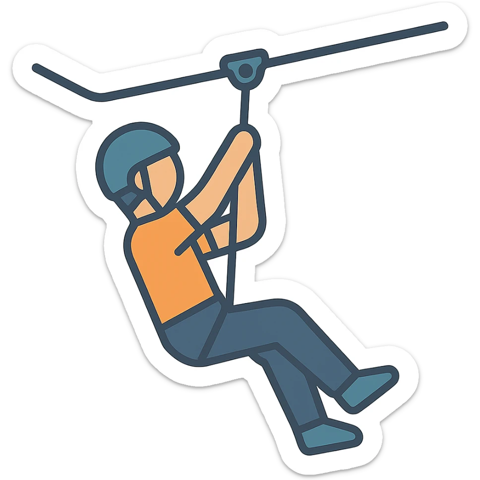 flat design style zip line sticker