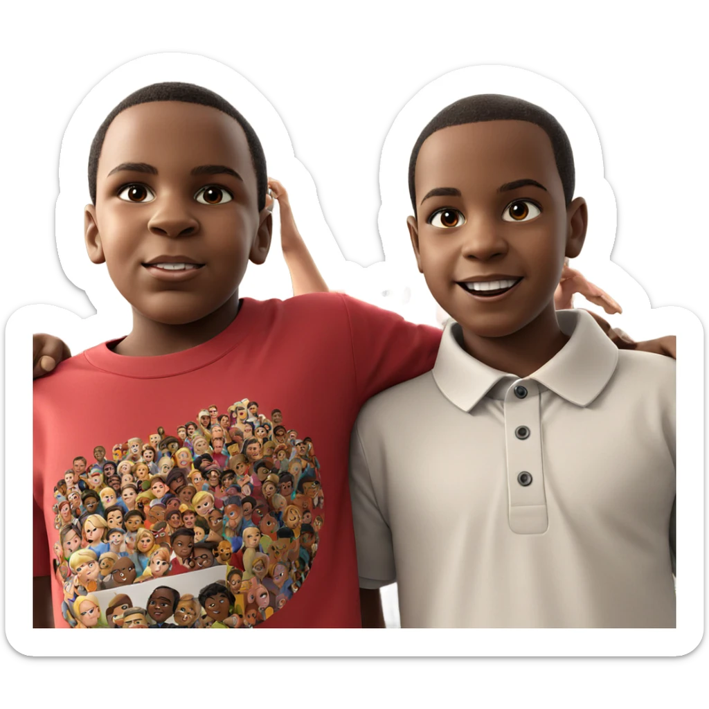boys smiling in collared shirts sticker