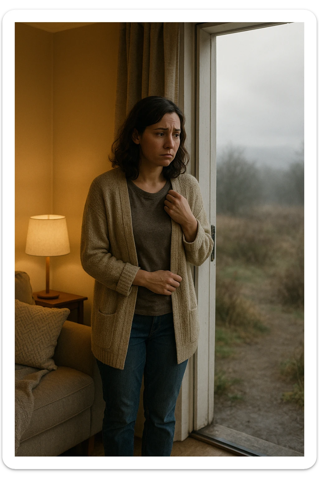 donna che vuole rimanere nella sua zona di comfort. Immagini realistiche sticker