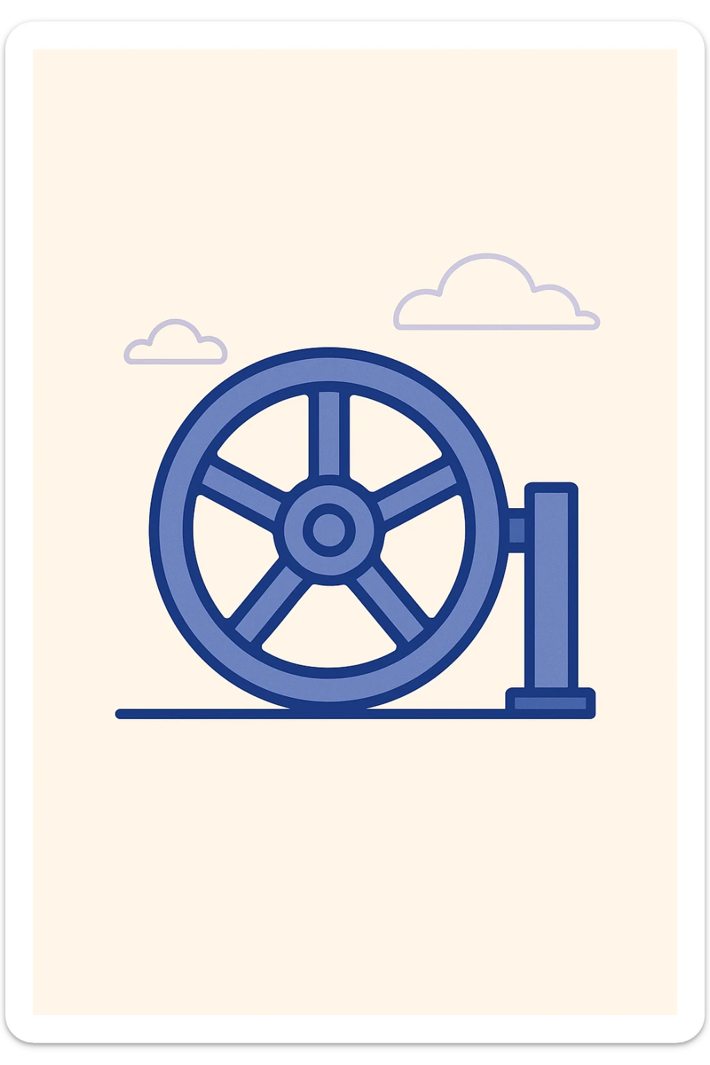 a flywheel, minimal, flat design sticker