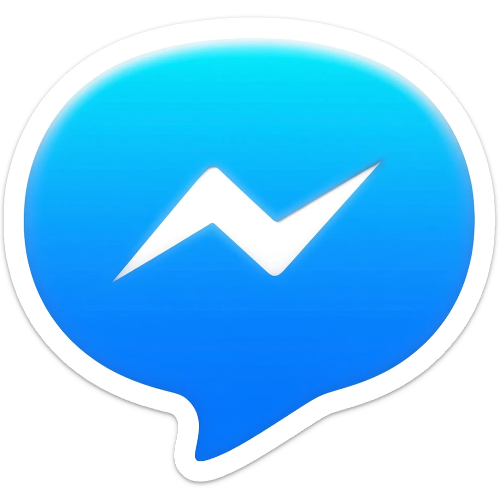 White facebook messenger  sticker