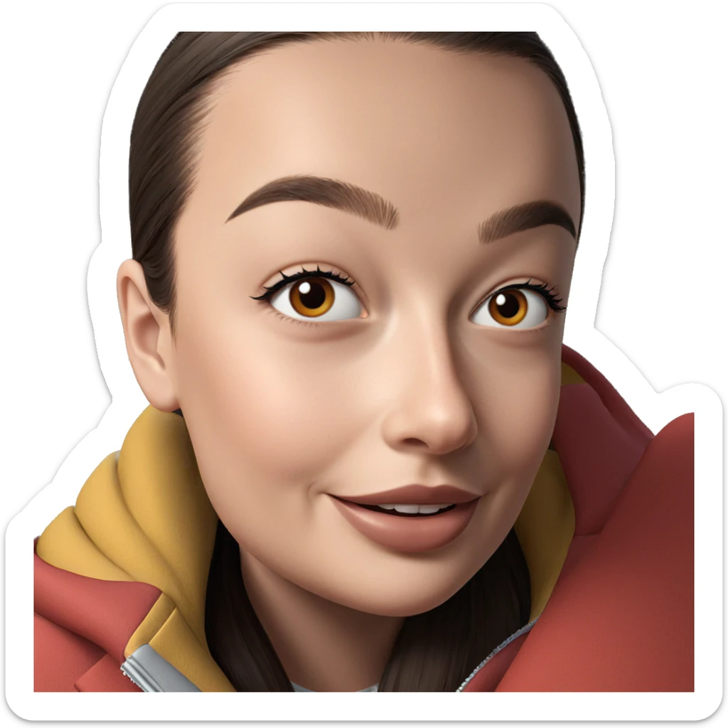 smiling girl with brown eyes sticker