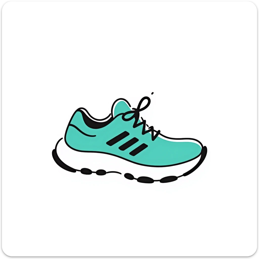 turquoise running shoes, athletic footwear, blue-green sneakers sticker