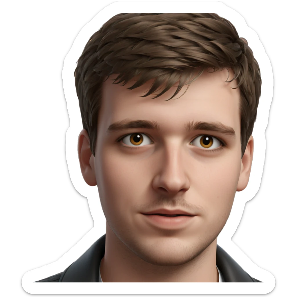 portrait of a young man sticker