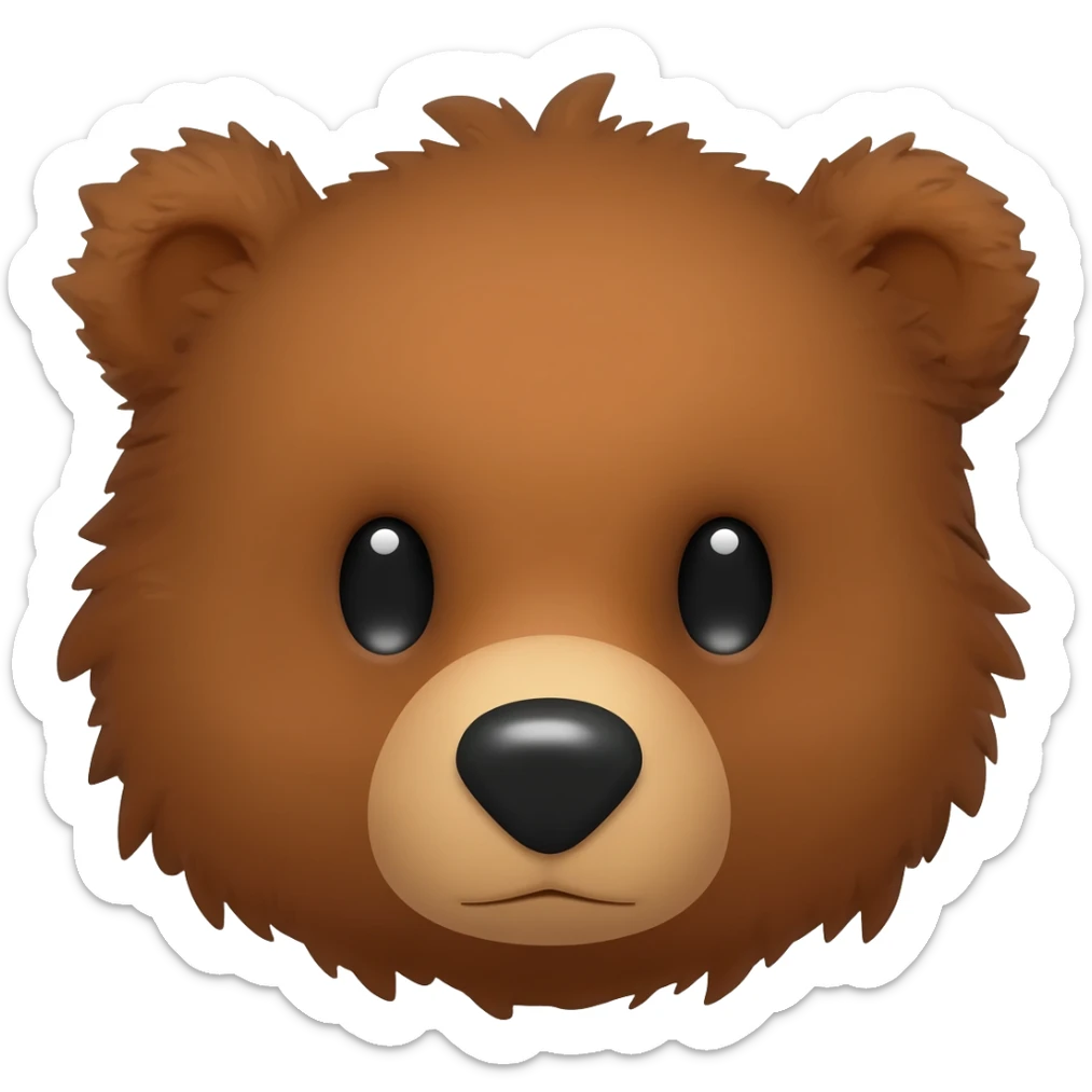 bear face exploded hair sticker