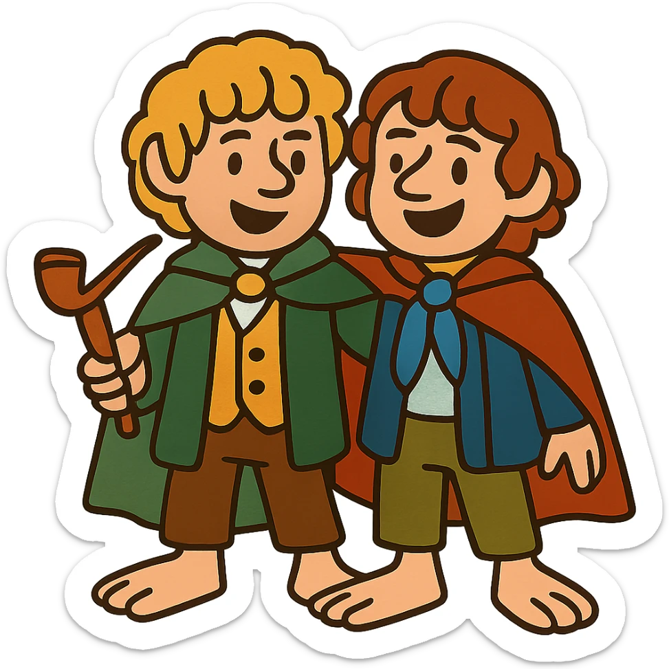 Merry and Pippin together sticker
