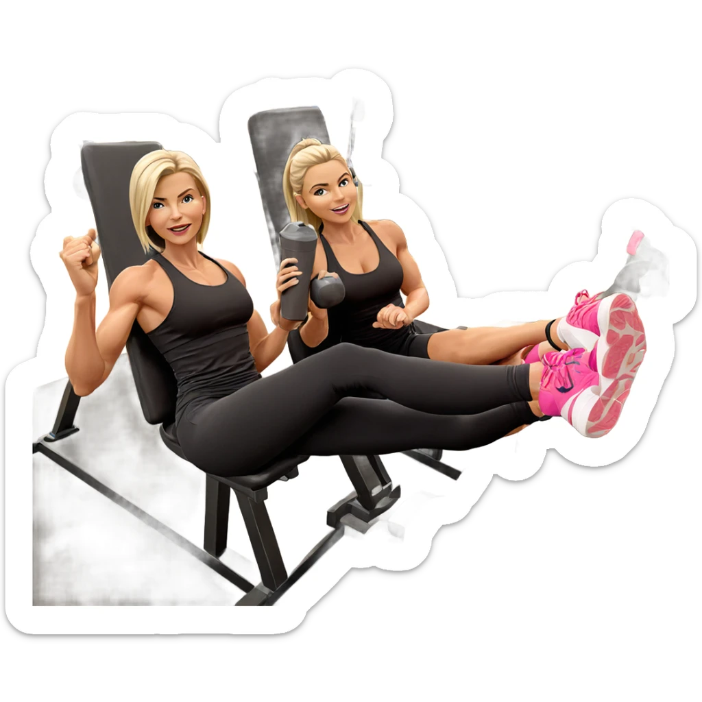 blonde girls at the gym sticker