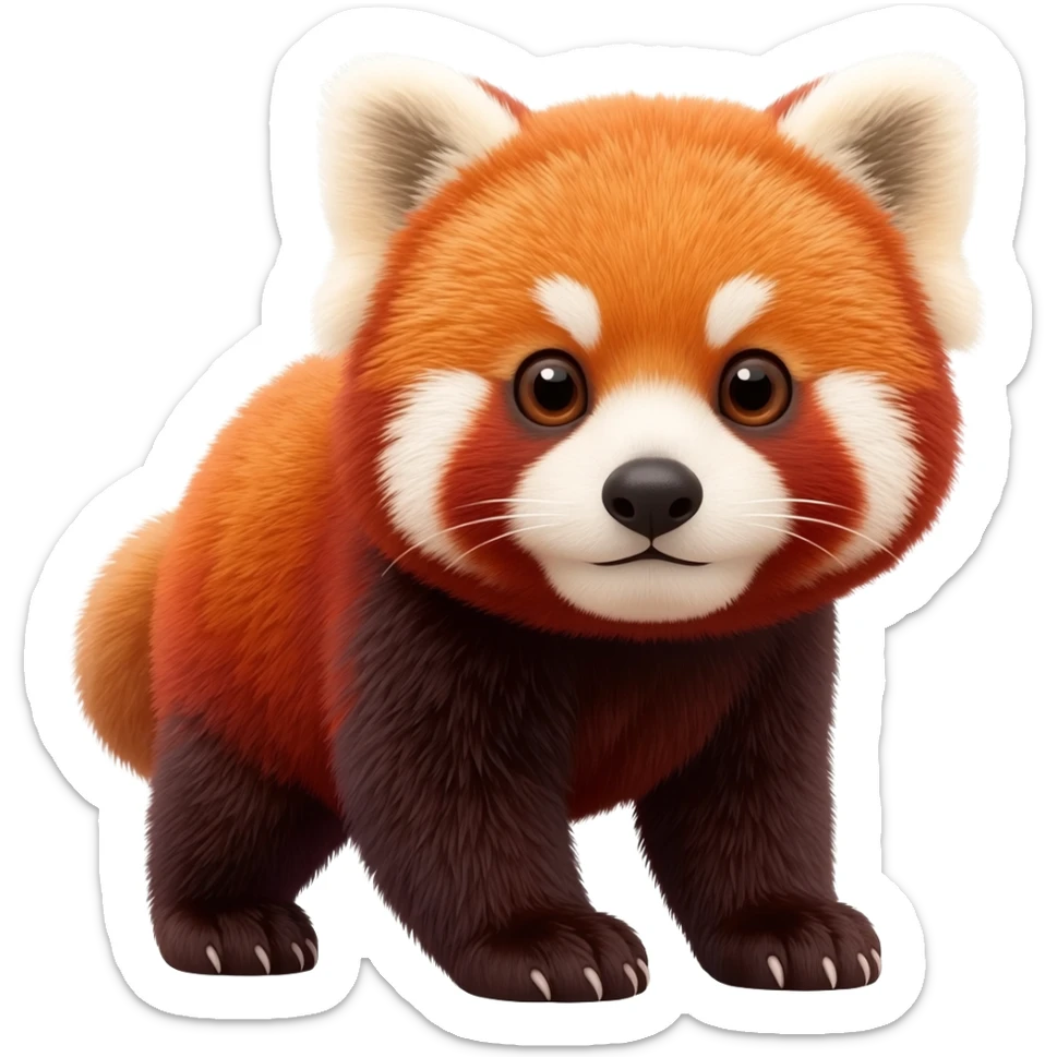 red panda baby pixar style sticker