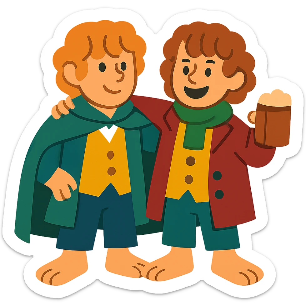 Merry and Pippin together sticker