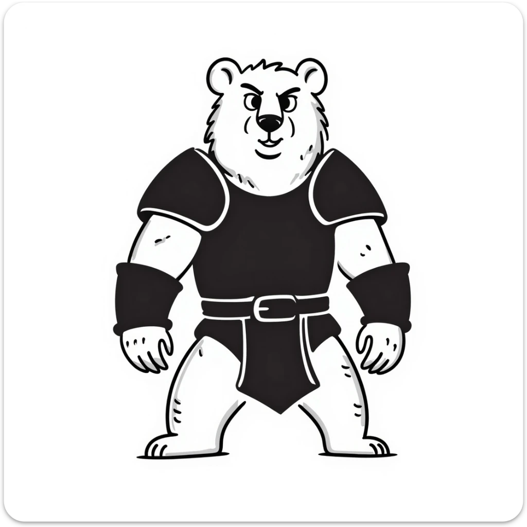 oso guerrero, warrior bear, hand drawn doodle style, fierce and strong sticker