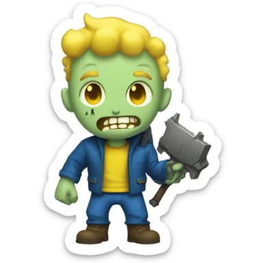 Vault boy as a ghoul sticker