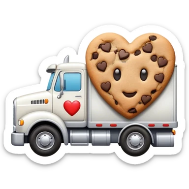 cookie heart with semi truck sticker