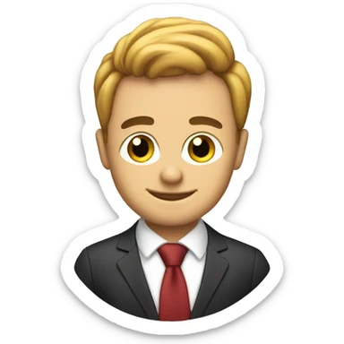 a tech-savvy business owner with his company logo sticker