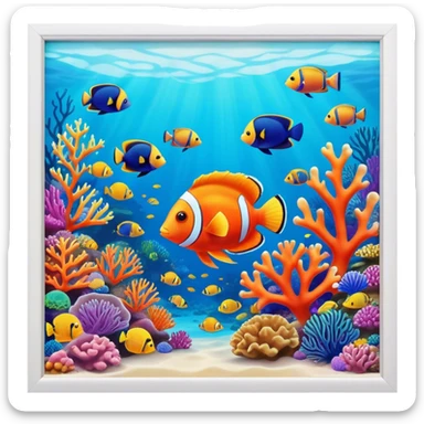 Great Barrier Reef Landmark Emoji – Featuring colorful coral formations and tropical fish. sticker