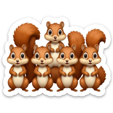6 squirrels looking and amazed with awe sticker