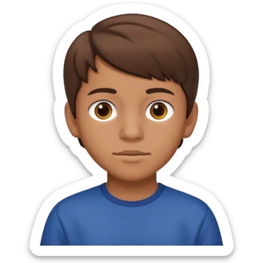 A 13 year old mexican boy with brown hair  sticker