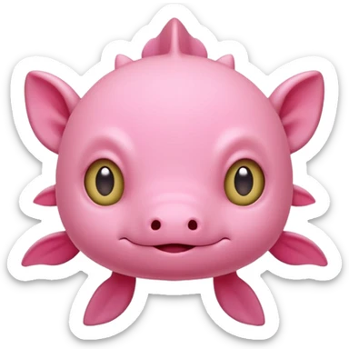 Cartoon-style Discord emoji of a pink axolotl, simple and clean design, rounded shapes, front view, cute and friendly expression, big cartoon eyes, smooth and clear outlines, flat bright colors, transparent background, vector style, highly readable at small sizes, no text, no realistic shadows. sticker