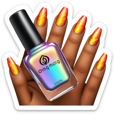 Colorshifting incredibly beautiful shimmering opalescent fire effect Nail polish, translucent bottle sticker