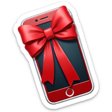 Dark red iPhone bow sticker