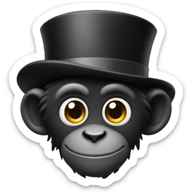 A black monkey with abs snd a top hat sticker