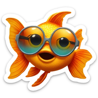 Goldfish with sunglasses sticker